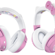 Two different angles of Razer's Hello Kitty headset.